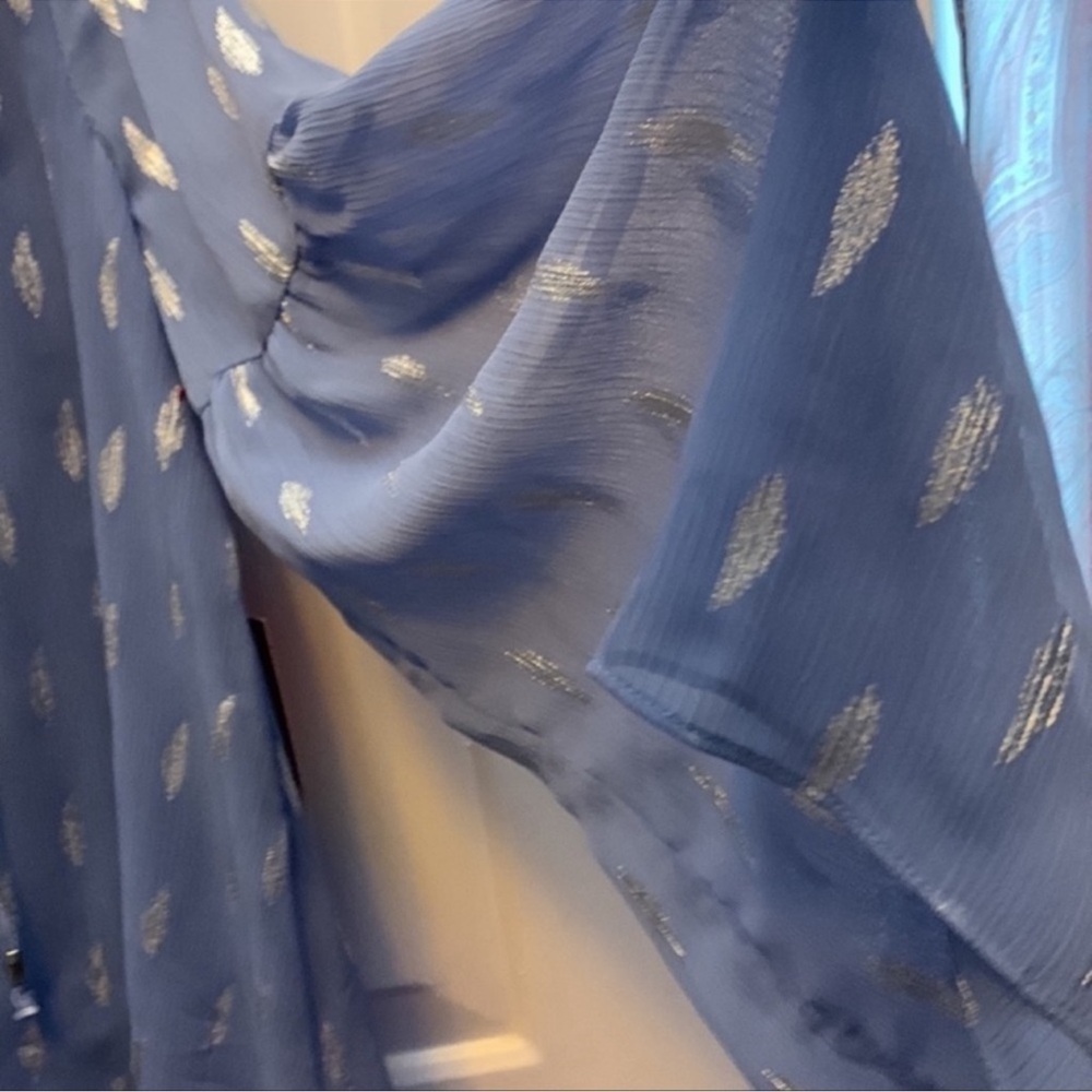 Women's Blue Sheer Top - Picture 4 of 7